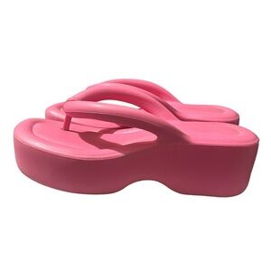 Melissa Pink Free Platform Flip Flops